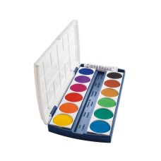 Herlitz Vízfesték/12 szín + fedőfehér, feliratozható, fedele festékkeverő palettaként funkcionál
