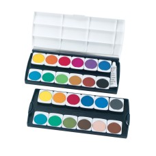 Herlitz Vízfesték/24 szín + fedőfehér, feliratozható, fedele festékkeverő palettaként funkcionál