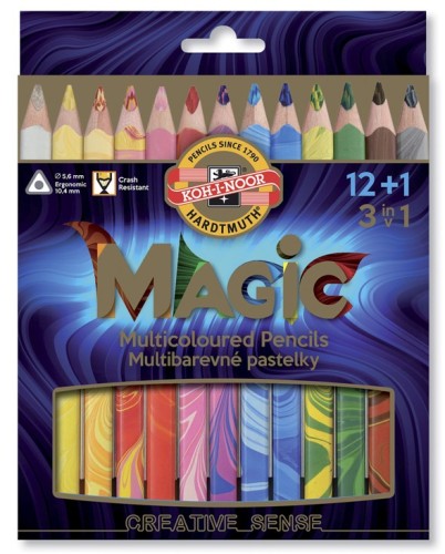Koh-i-noor 3408 magic színes varázsceruza/12+1 háromszögletű vastag (10.4mm)