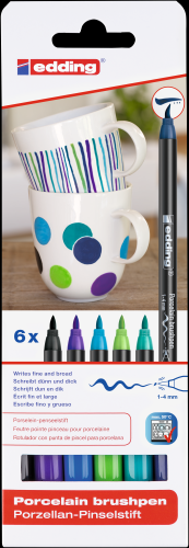 Edding 4200/6 porcelán ecsetirón marker cool color 6 klf. szín